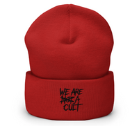 xAcceptiion "We Are  ̶N̶O̶T̶ a Cult" Embroidered  Beanie - RED