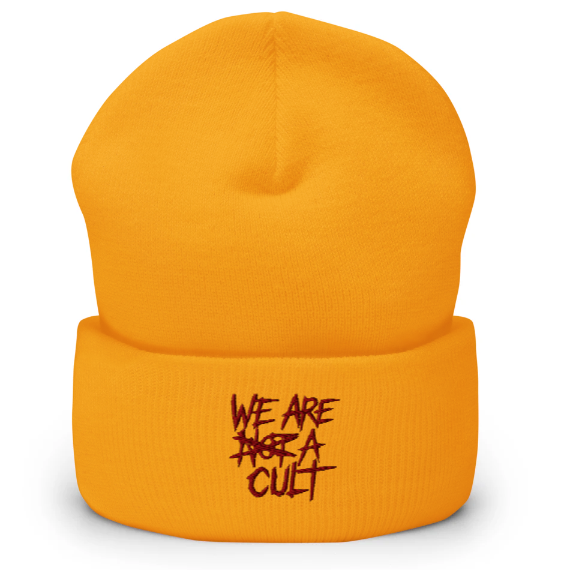 xAcceptiion "We Are  ̶N̶O̶T̶ a Cult" Embroidered Beanie