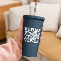 Insulated VIBES© Tumbler with Straw