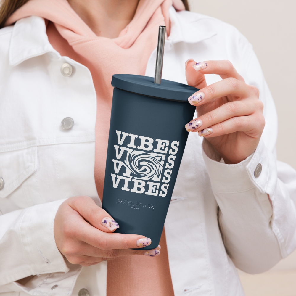 Insulated VIBES© Tumbler with Straw