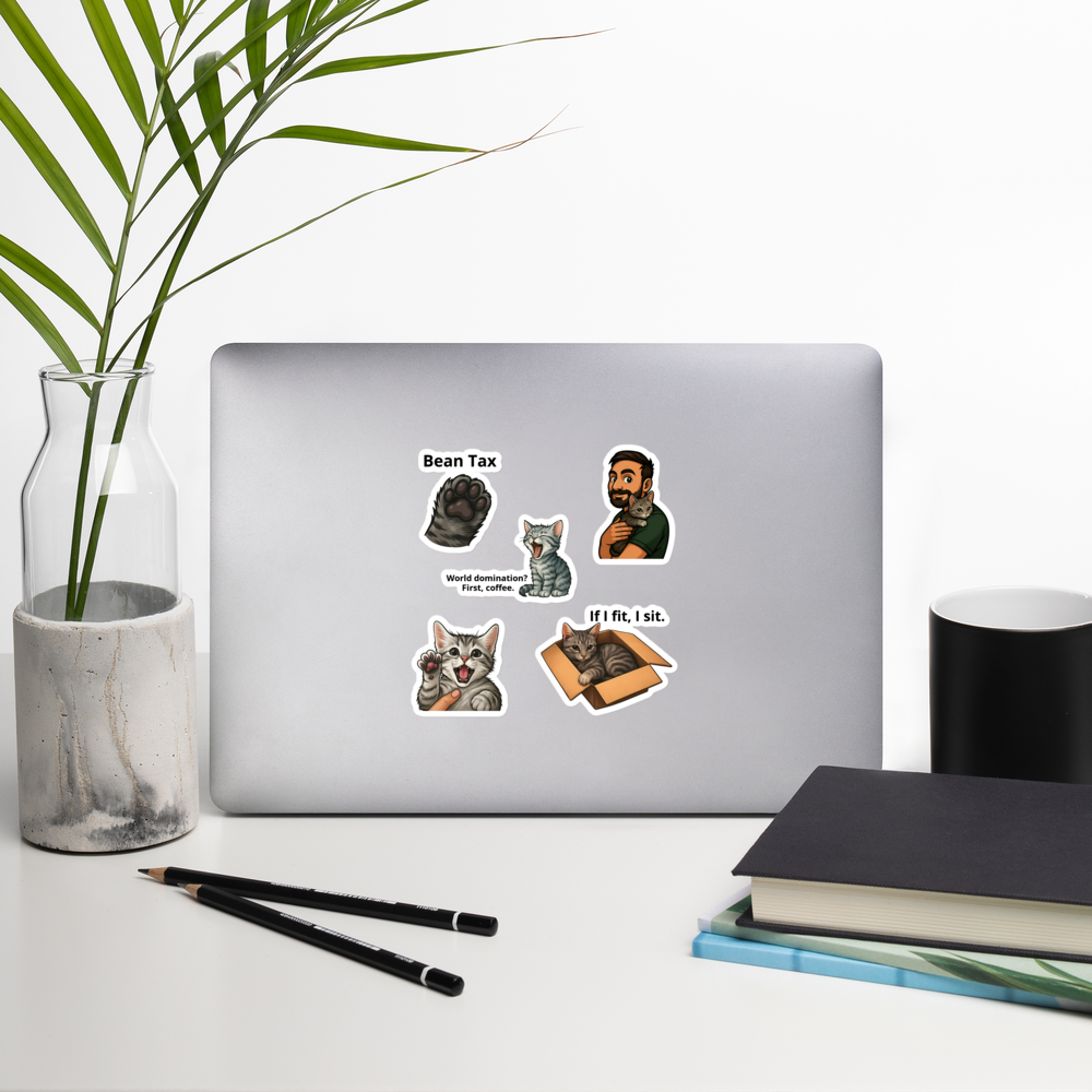 5 Adorable Hades Stickers - Coffee Option