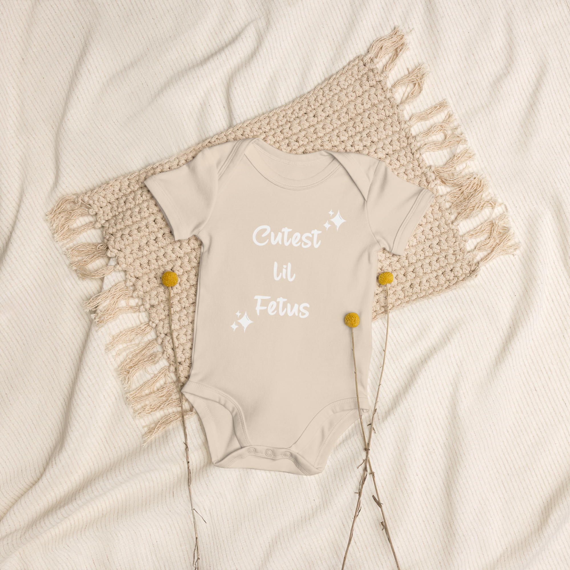 "Cutest lil Fetus" Organic Cotton Baby Bodysuit